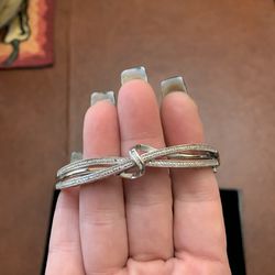 Sterling Silver And Diamond Bracelet 