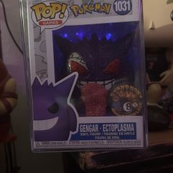 Blinged Out Pokemon Gengar Funko With Blue Light Up Background