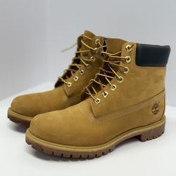 Timberland Lace Up Boots 6 Premium 29.5 cm Camel Leather 10061 A5559 Used