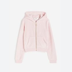 Crewcuts Girls Light Pink Zip Up Pocketed Hoodie