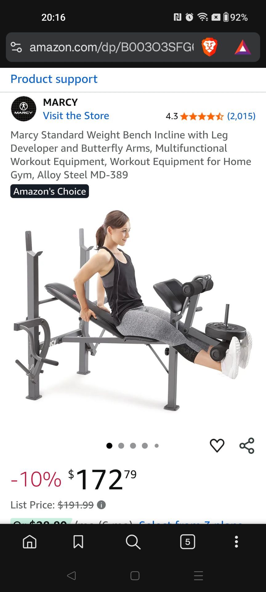 Marcy Standard Weight Bench Incline - New