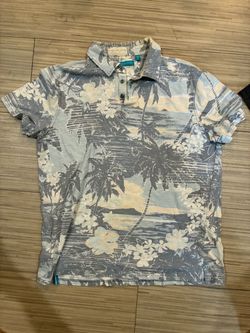 Tori Richard Hawaiian Print Polo Shirt