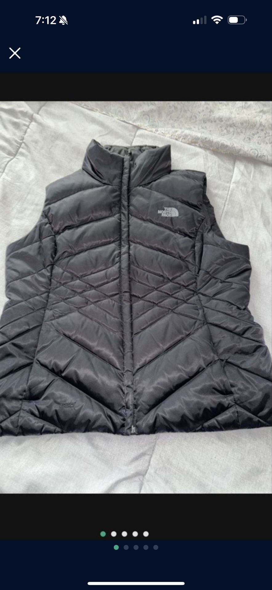 WOMENS LARGE NORTH FACE PUFFER VEST BLACK 550