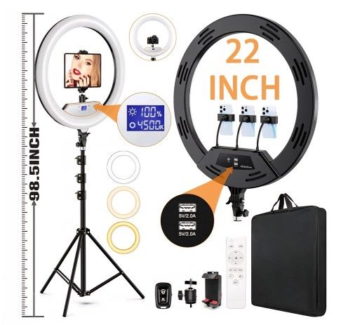 22"Ring Light with Stand,Ring Light Tripod for iPhone ipad