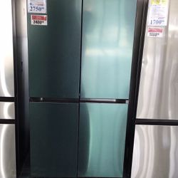 New Bespoke by Samsung Counter Depth 23 CuFt Refrigerator In Emerald Green