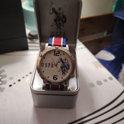 Watch Mens Polo  red, white, an blue