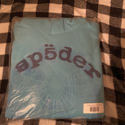 LIGHT BLUE OG WEB V2SPIDER HOODIE