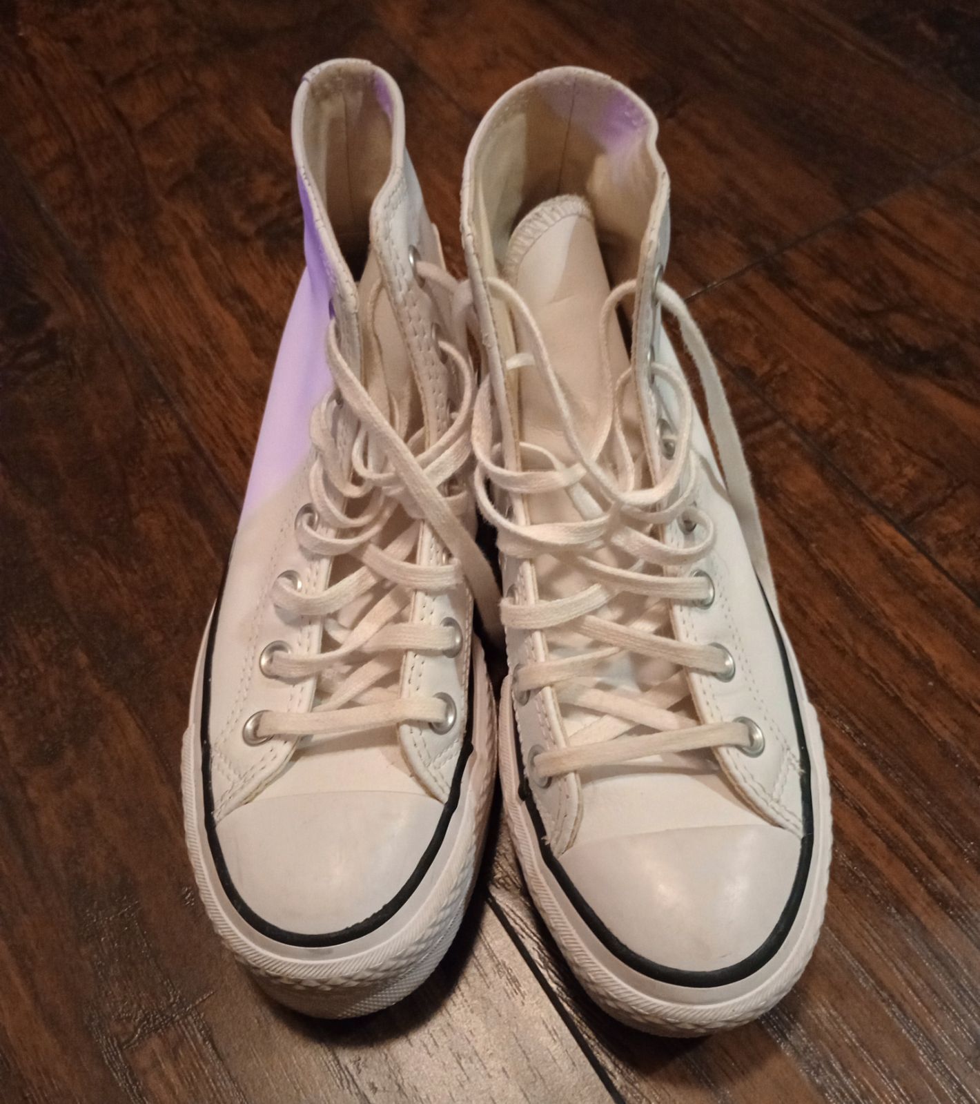White Leather Chunky Converse (pls Read Description Below)