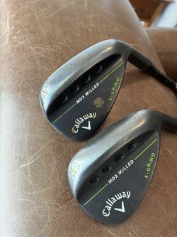 Callaway MD3 Milled 52 and 56 Wedges. Very good. Exotic shafts.