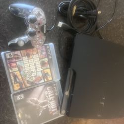PS3 Slim 160 Gig W One Control And Games 