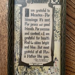 Vintage Framed “Father” by Buzza Motto Art Deco