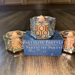 PartyLite Honeycomb votive holders & 6 pack votive candles