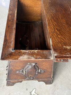 Vintage Hope Chest With Carvings On Sides