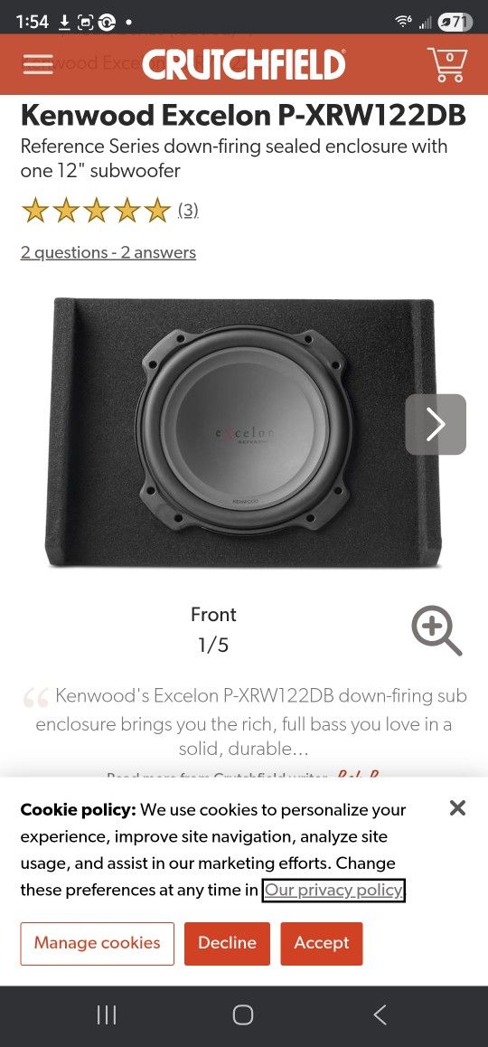 Kenwood 12IN Subwoofer
