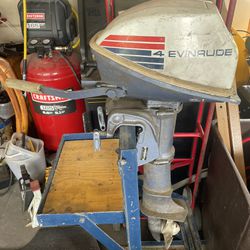 Evinrude Outboard Stand And Fuel Tank 