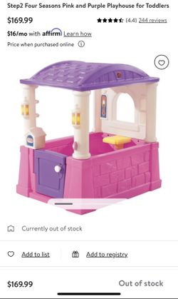 Step2 Four Seasons Pink and Purple Playhouse for Toddlers for Sale