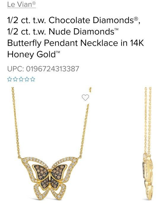 Levian Chocolate And Nude Diamond Butterfly Pendant