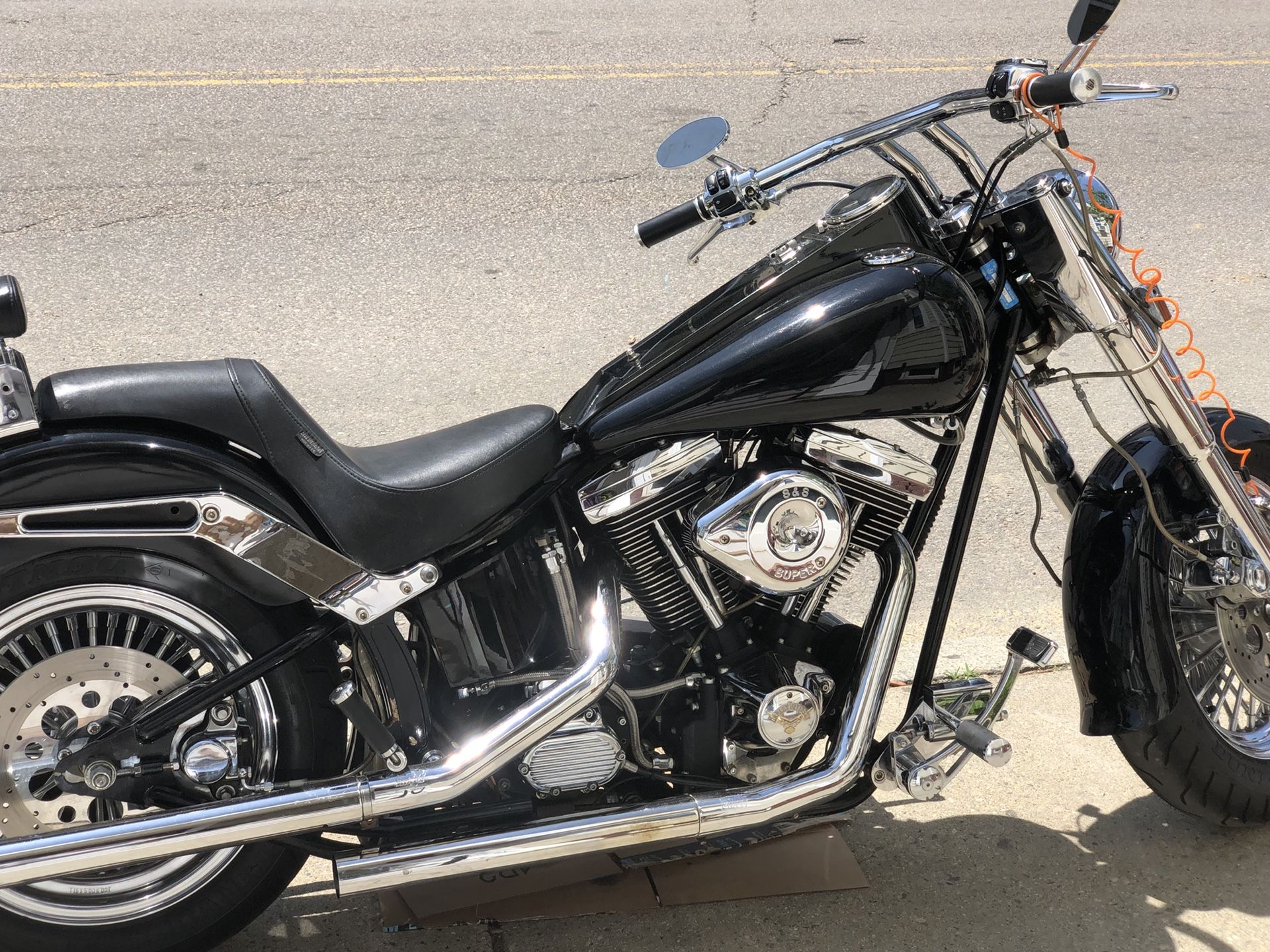 thumbnail image 2 of OUMURS 1” Drag Handlebar – Universal For Harley & Honda – Black Or Chrome Finish 2 of 2