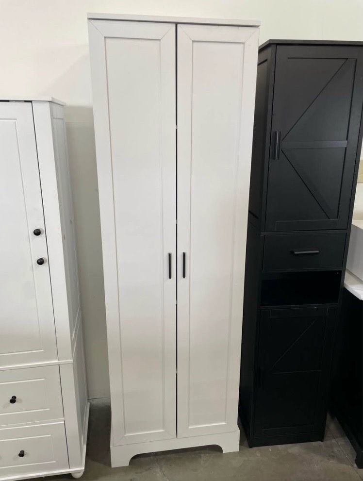 New Assembled Tall Bathroom Kitchen Office Storage Cabinet w/ Adjustable Shelves Bathroom Cabinet