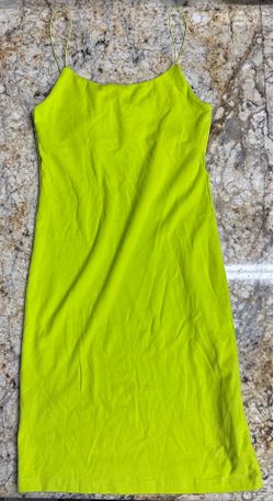 Zara Neon Lime Slip Dress Size L