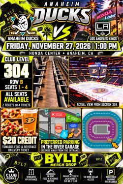 Anaheim Ducks vs LA Kings Club Level Tickets