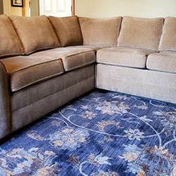 Beige Custom Microfiber 112" by 98" 2pc Sectional Sofa from Macy's