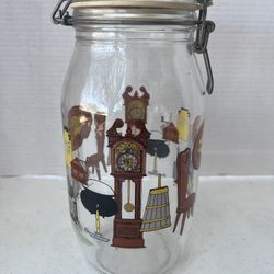VTG. NIVEAU DE REMPLISSAGE JAR CANISTER WITH LID WIRE CLOSURE MADE IN FRANCE 