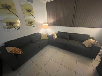 BIG DARK GREY COMFY SOFAS (2)