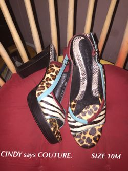 Cindy says COUTURE! Slingback stacks Sz 10