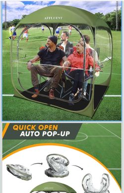 AFFLUENT Sports Tent Pop Up Shelter Outdoor Instant Clear Bubble Tent With Sealed Top & Floor For All weather.