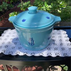 Vintage Cronin Blue Tulip Covered Casserole