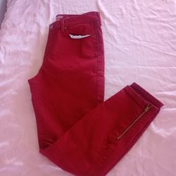 Levi’s Denizen Women's High Rise Ankle Skinny Zip Jeans Red Size 12