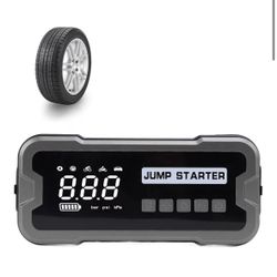 10000mAh Car Starter, 4000A Peak Power Starter with Smart Screen Display, LED Light and SOS, Multi Function Portable Tire Inflator for Car, Balls and 