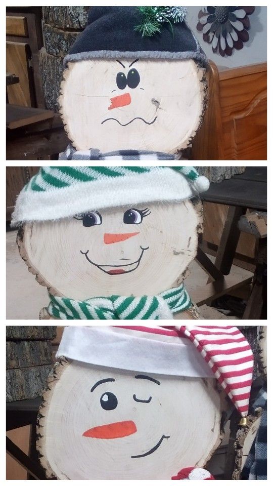 Handmade Live Edge Snowmen