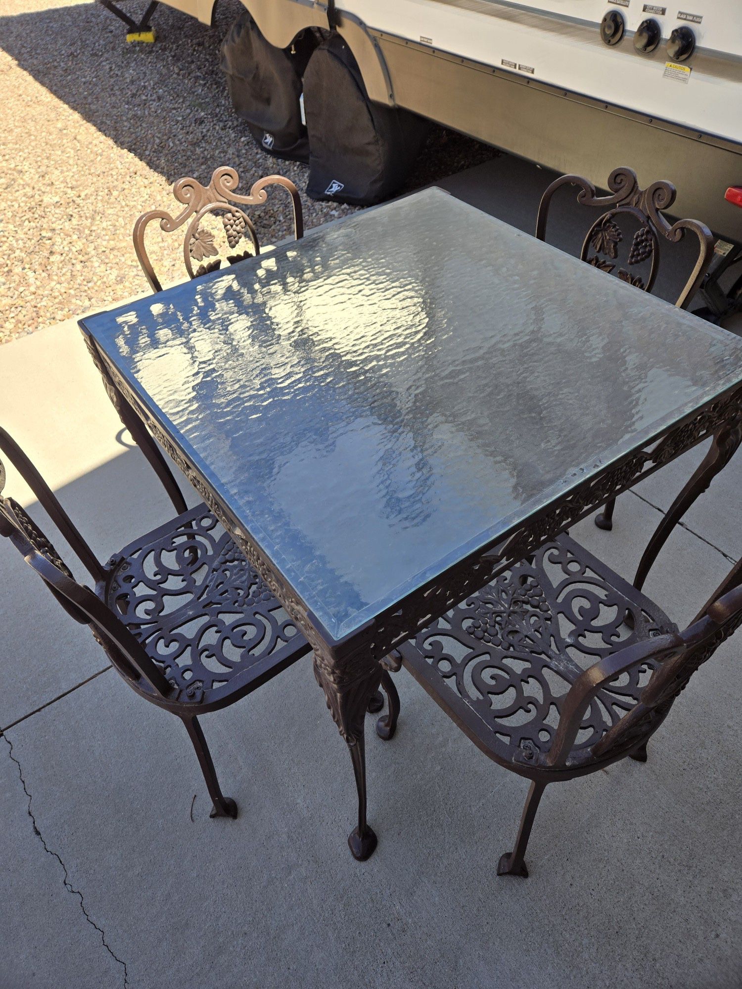 Wrought Iron Patio Table & Chair Set 