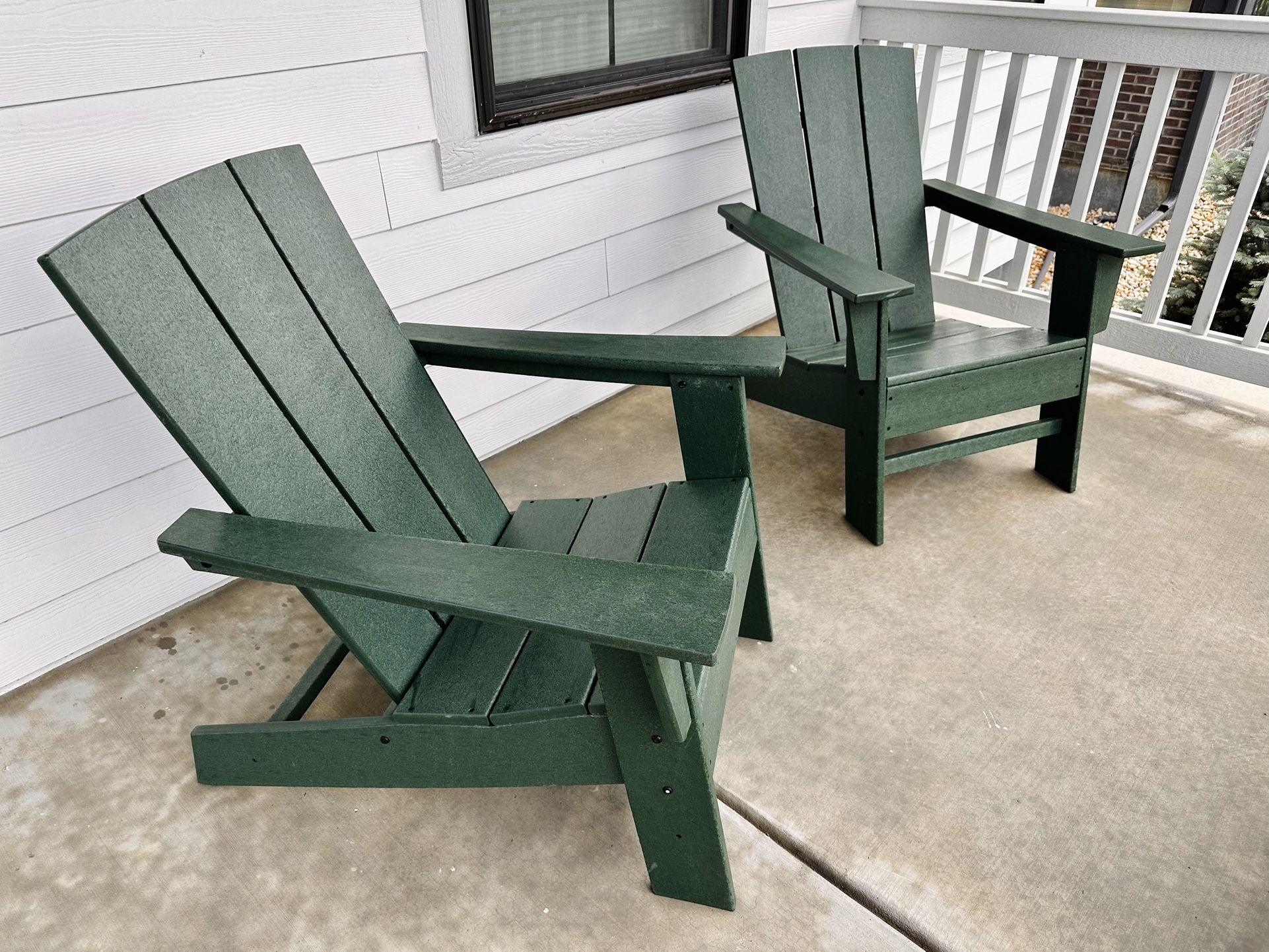 SET OF 2! OUTDOOR POLYWOOD ADIRONDACK CHAIRS!