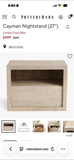 Pottery Barn Cayman Nightstand Biscotti color