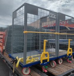 Heavy Item Order Picker Cart - Industrial Warehouse Rolling Cage