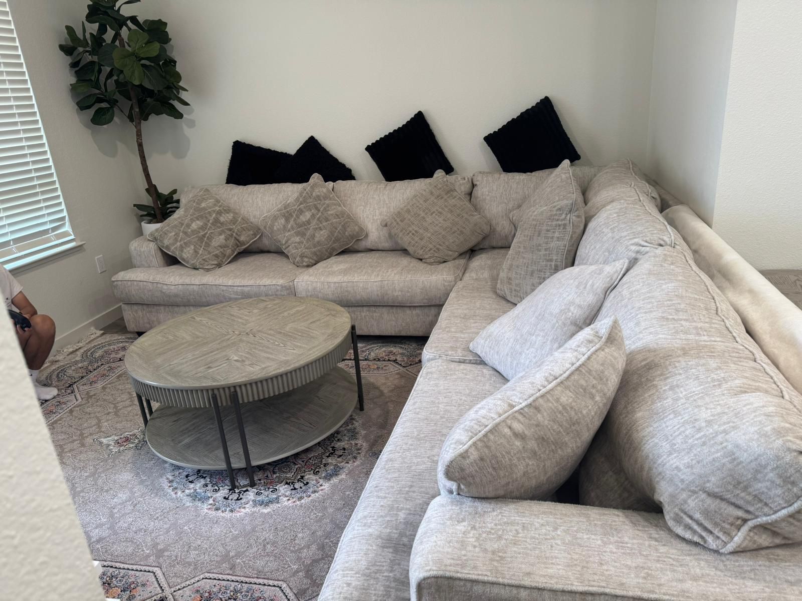Modern Light Gray Sectional Sofa – Gently Used, Great Condition