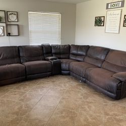 Brown Reclining Sofa