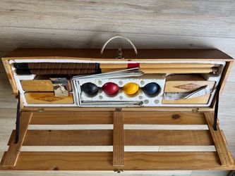 Old School Croquet Set in Wooden Case