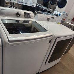 SAMSUNG SET STEAM WASHER AND ELECTRIC DRYER 