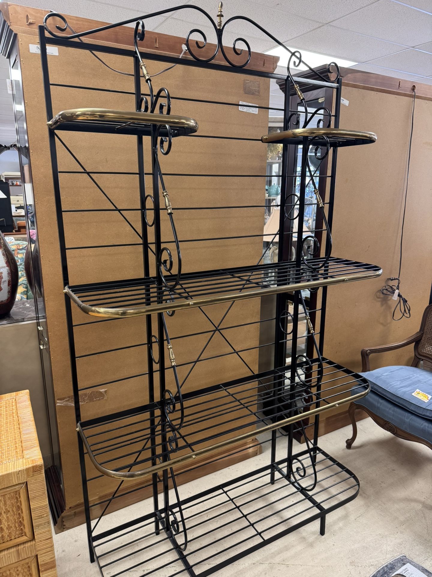 Classic French Brass Bakers Rack - 47” x 14” x 62”  - Excellent Condition - Retail: $1250