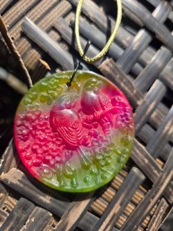50*6*50mm Watermelon Tourmaline Crystal Carving 26g AAAA