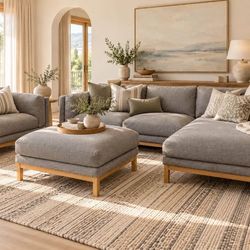 Castlery Owen Sectional, Chair & Ottoman | Like New π Delivery Available
