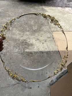 Clear with Gold Embossed Baroque Rim