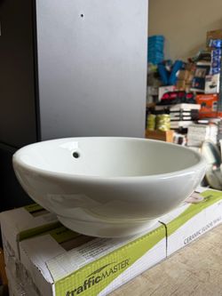 16’ White Vessel Sinks