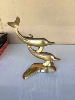 Brass Dolphins 13” tall