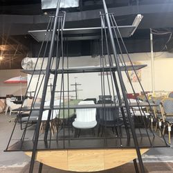 🔥Special Discount (Brand new in Box)🔥 70.87" Sailboat Industrial 4 Tier Bookshelf with Drawer,Wooden & Metal Freestanding Display Shelf for Living R