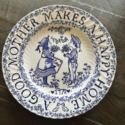 Crownford China Co. Norma Sherman England Vintage 1972 Mother Tribute Plate